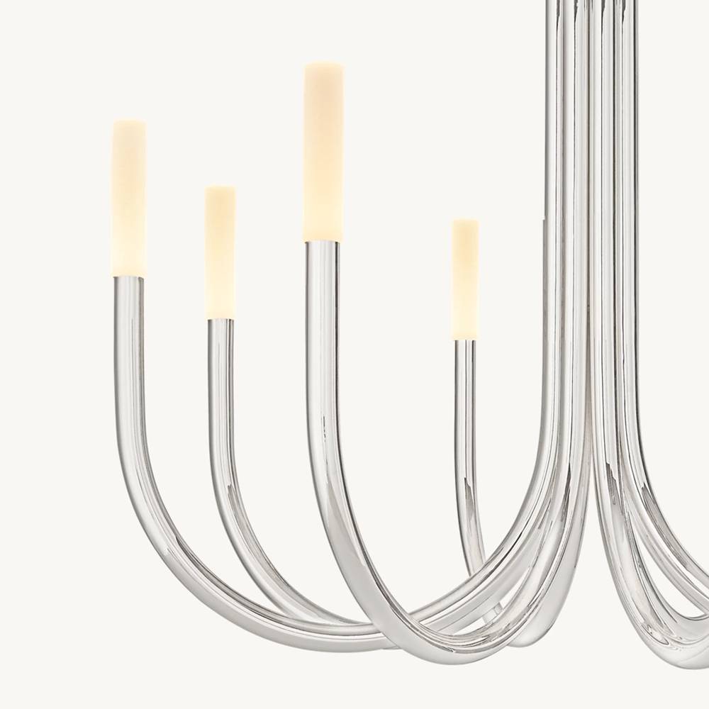 Rousselin Midcentury Sleek Round Chandelier 38"