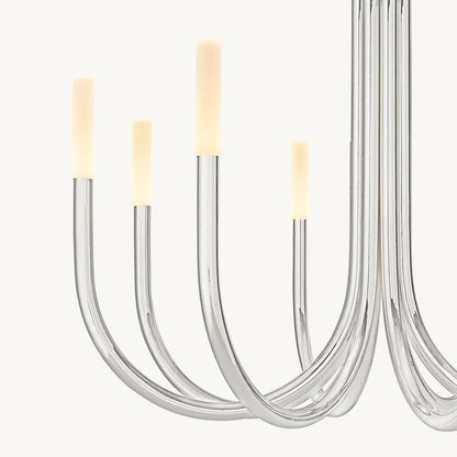 Rousselin Midcentury Sleek Round Chandelier 38"