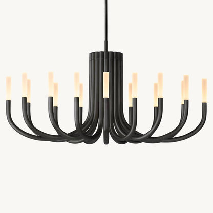 Rousselin Midcentury Sleek Oval Chandelier 50"