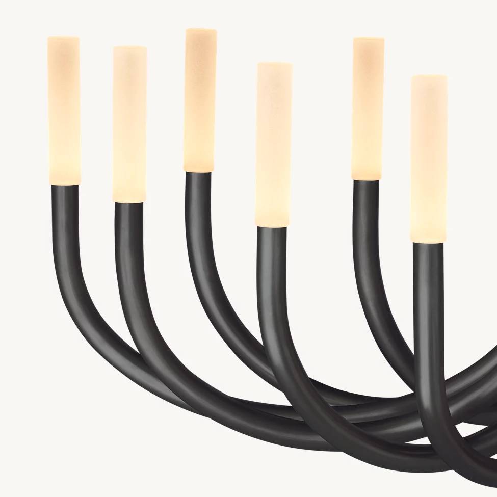 Rousselin Midcentury Sleek Oval Chandelier 50"