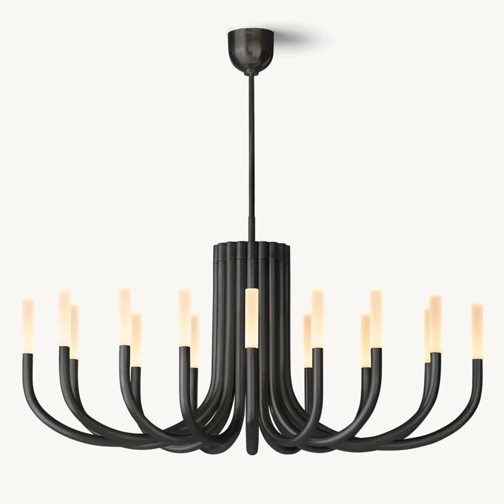 Rousselin Midcentury Sleek Oval Chandelier 50"