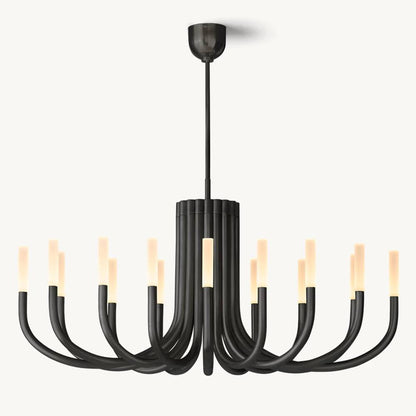 Rousselin Midcentury Sleek Oval Chandelier 50"