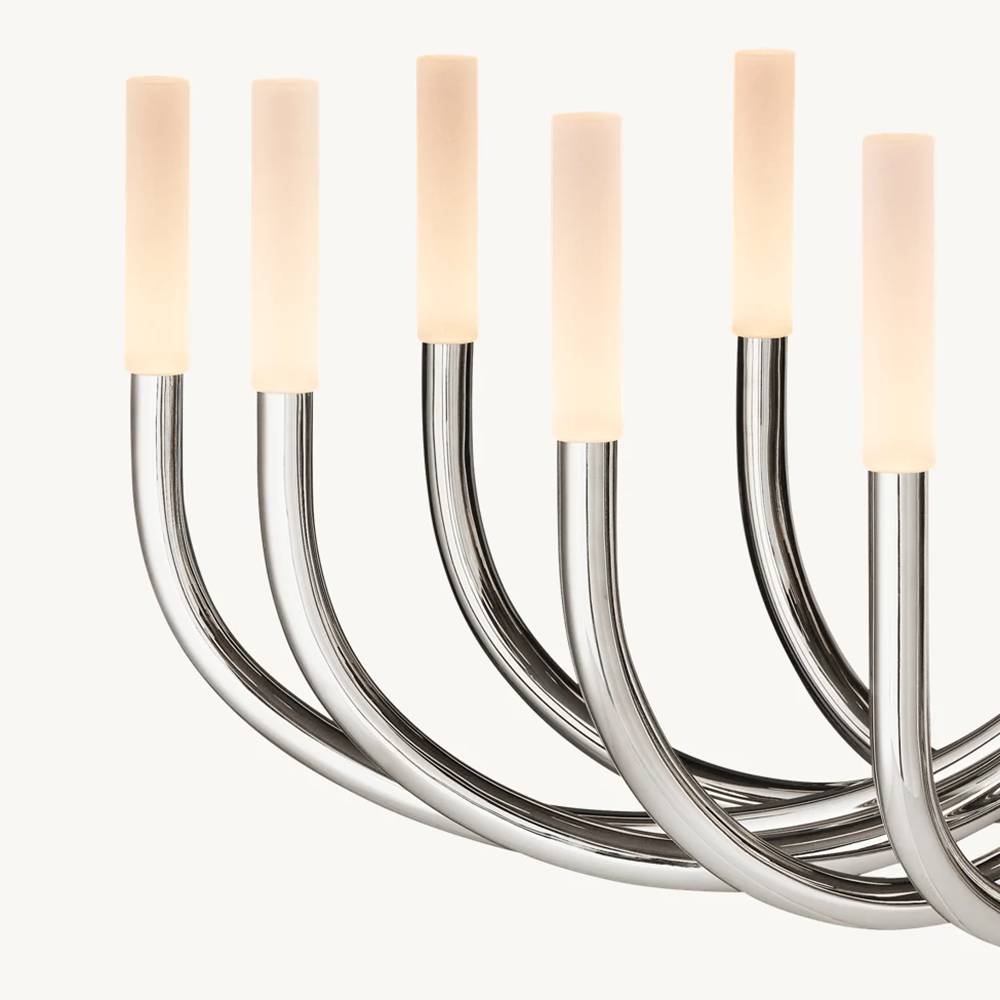 Rousselin Midcentury Sleek Oval Chandelier 50"