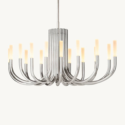 Rousselin Midcentury Sleek Oval Chandelier 50"