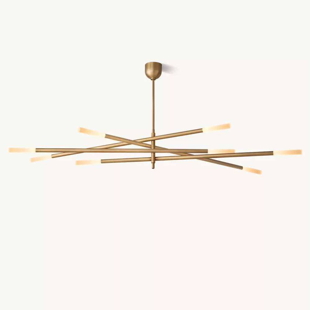 Rousselin 8-Light Mobile Rod Chandelier 65"