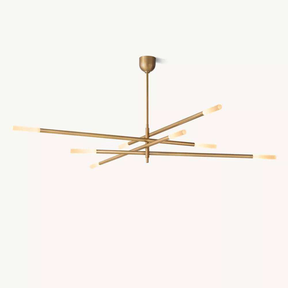 Rousselin 8-Light Mobile Rod Chandelier 80"