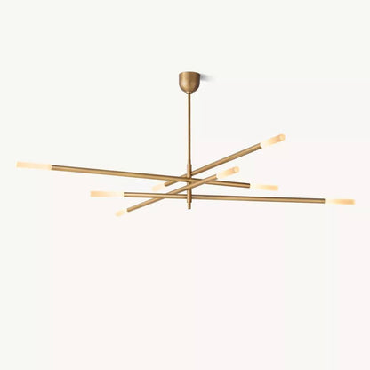 Rousselin 8-Light Mobile Rod Chandelier 80"