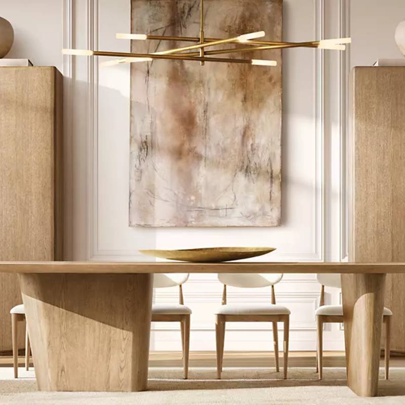 Rousselin 8-Light Mobile Rod Chandelier 80"