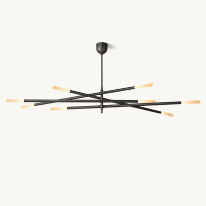 Rousselin 8-Light Mobile Rod Chandelier 80"