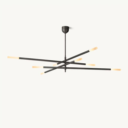 Rousselin 8-Light Mobile Rod Chandelier 80"