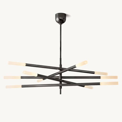 Rousselin 10-Light Mobile Rod Chandelier 50"