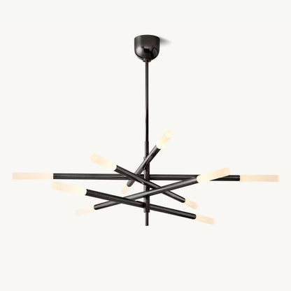Rousselin 10-Light Mobile Rod Chandelier 50"