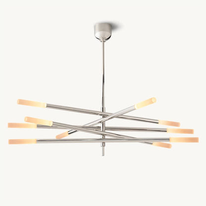 Rousselin 10-Light Mobile Rod Chandelier 50"