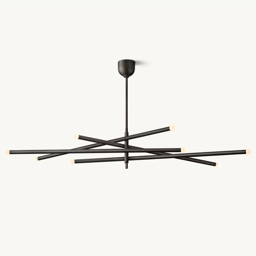 Rousselin 8-Light Mobile Orb Chandelier 68"