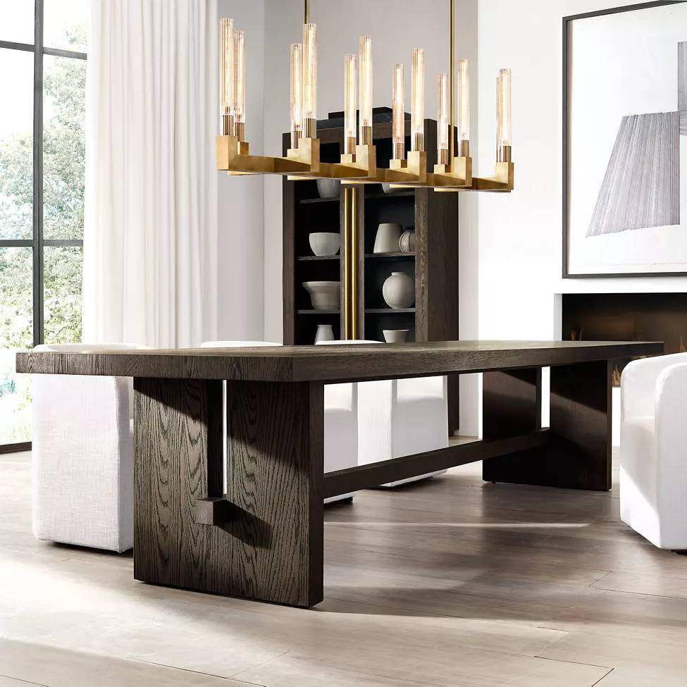 Cannele Ribbed Glass Linear Chandelier 67"