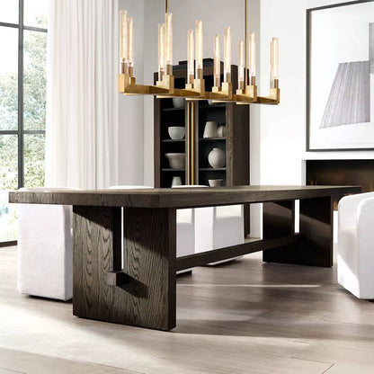 Cannele Ribbed Glass Linear Chandelier 67"