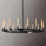 Cannele Ribbed Glass Round Chandelier 72"