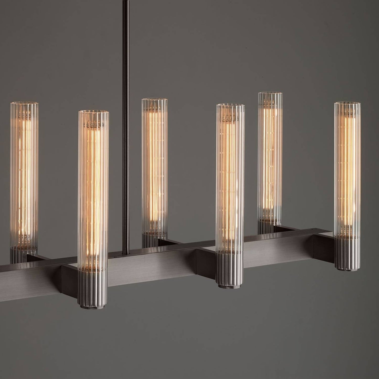 Vallon Etched Glass Linear Chandelier 60"