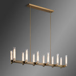 Vallon Etched Glass Linear Chandelier 60"