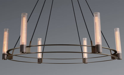 Vallon Etched Glass Round Chandelier