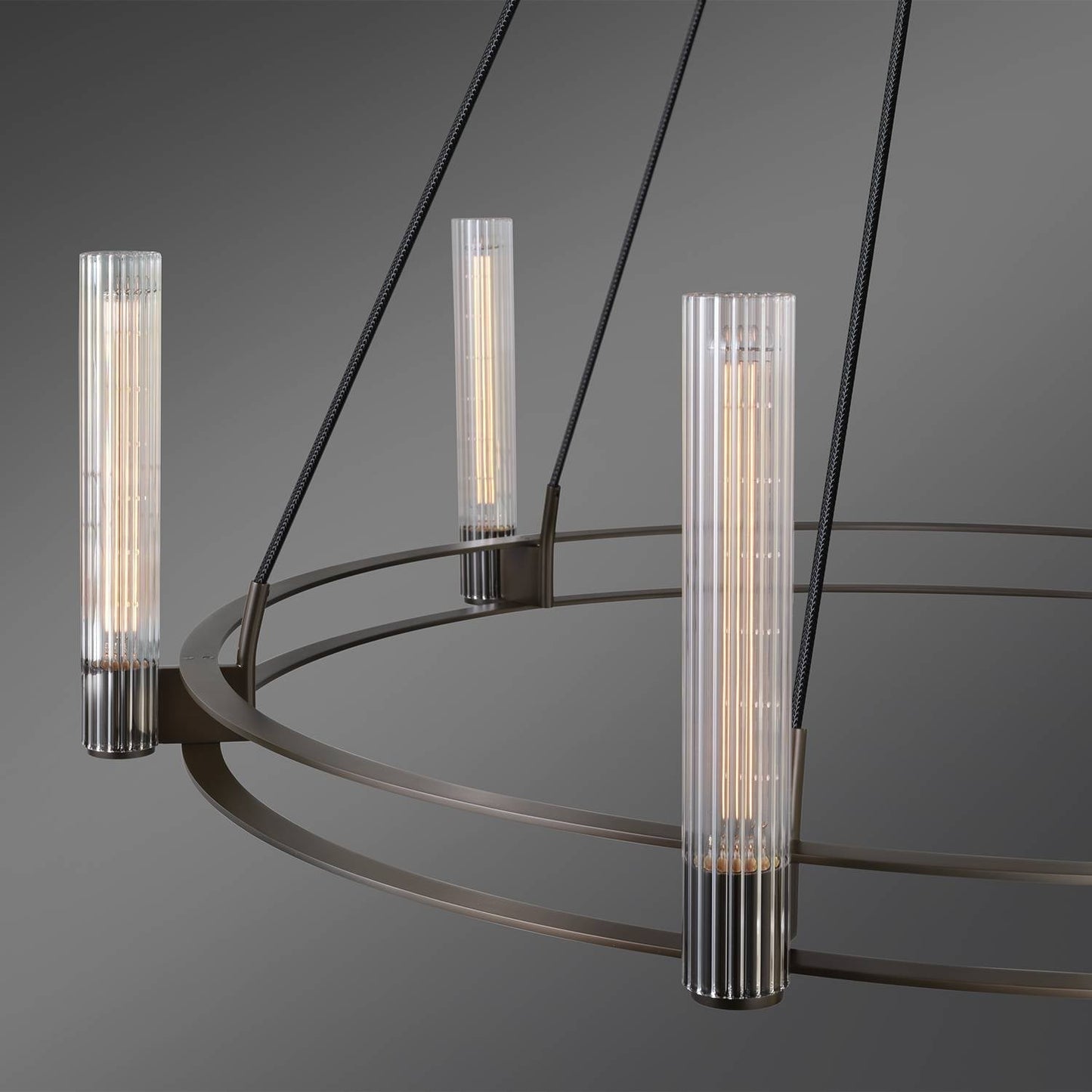 Vallon Etched Glass Round Chandelier