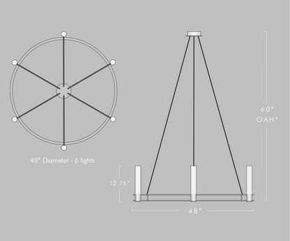 Vallon Etched Glass Round Chandelier