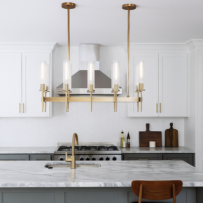 Vallon Channel Glass Linear Chandelier 47"