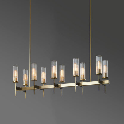 Vallon Channel Glass Linear Chandelier 47"