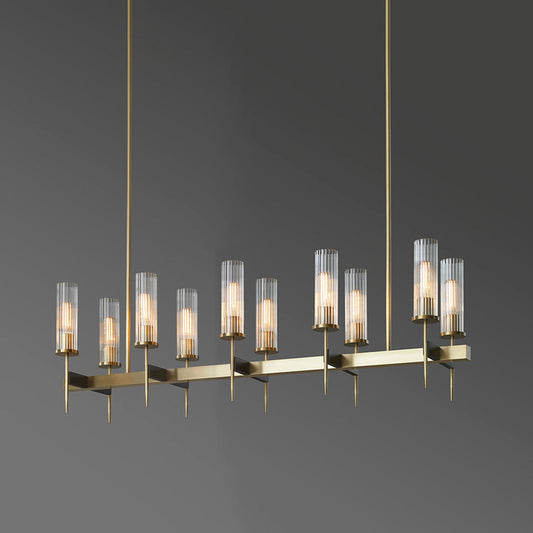 Vallon Channel Glass Linear Chandelier 47"