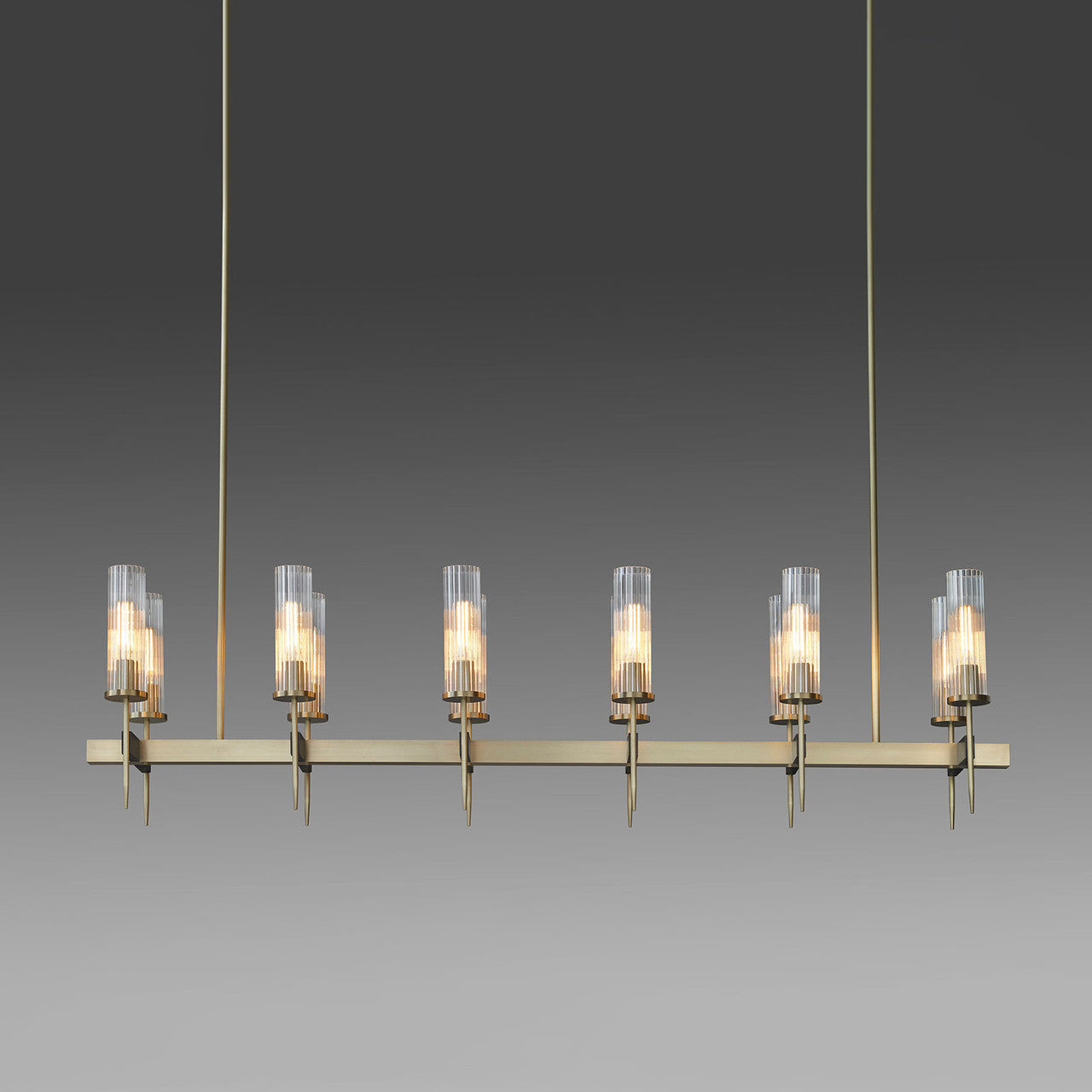 Vallon Channel Glass Linear Chandelier 60"