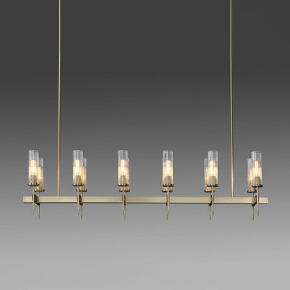 Vallon Channel Glass Linear Chandelier 60"