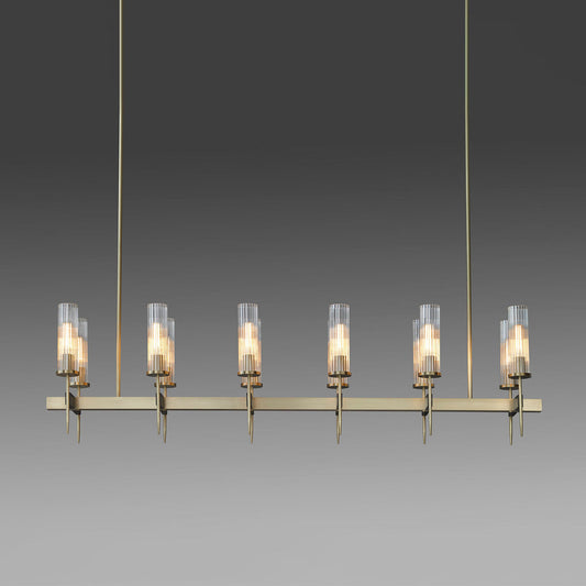 Vallon Channel Glass Linear Chandelier 60"