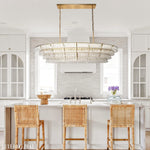 Ghiaccio Rippled Glass Oval Chandelier