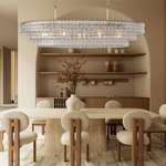 Ghiaccio Textured Glass Oval Chandelier