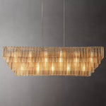 Sirene Draped Glass Rectangle Chandelier 77"