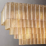 Sirene Draped Glass Rectangle Chandelier 77"
