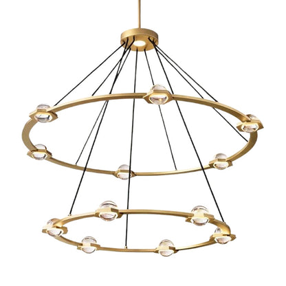 Eclatant Celestial Orbit Two-Tier Round Chandelier 48"