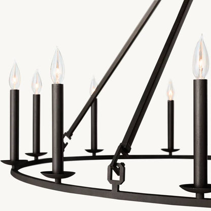 Carrick English Openwork Two-Tier Round Chandelier 40"