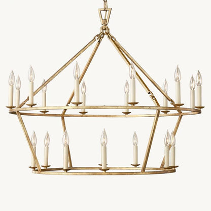 Carrick English Openwork Two-Tier Round Chandelier 40"