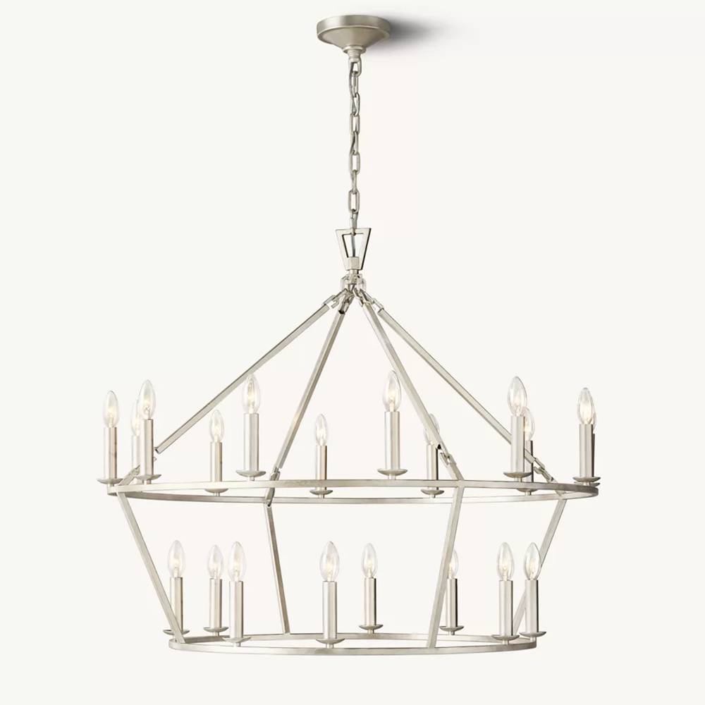 Carrick English Openwork Two-Tier Round Chandelier 40"