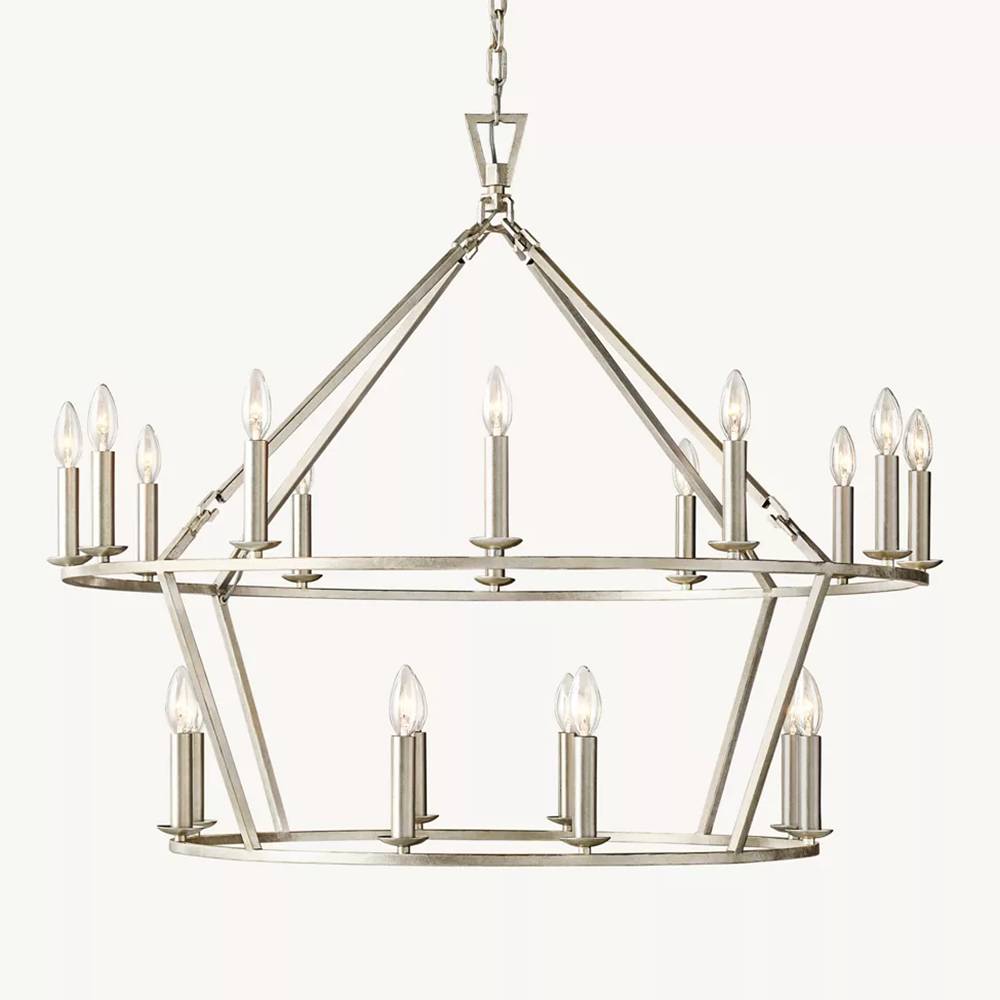 Carrick English Openwork Two-Tier Round Chandelier 40"