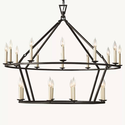Carrick English Openwork Two-Tier Round Chandelier 40"