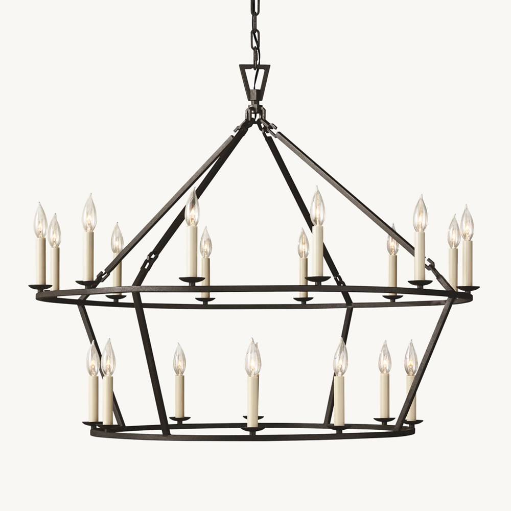 Carrick English Openwork Two-Tier Round Chandelier 40"