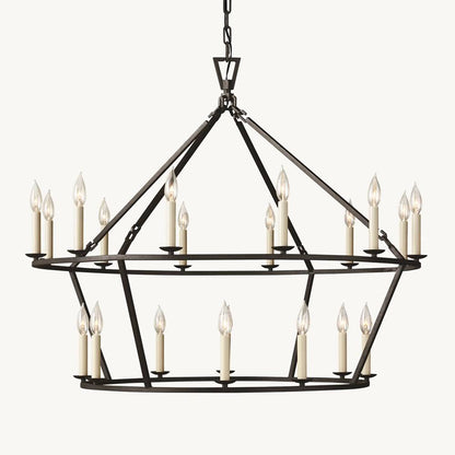 Carrick English Openwork Two-Tier Round Chandelier 40"