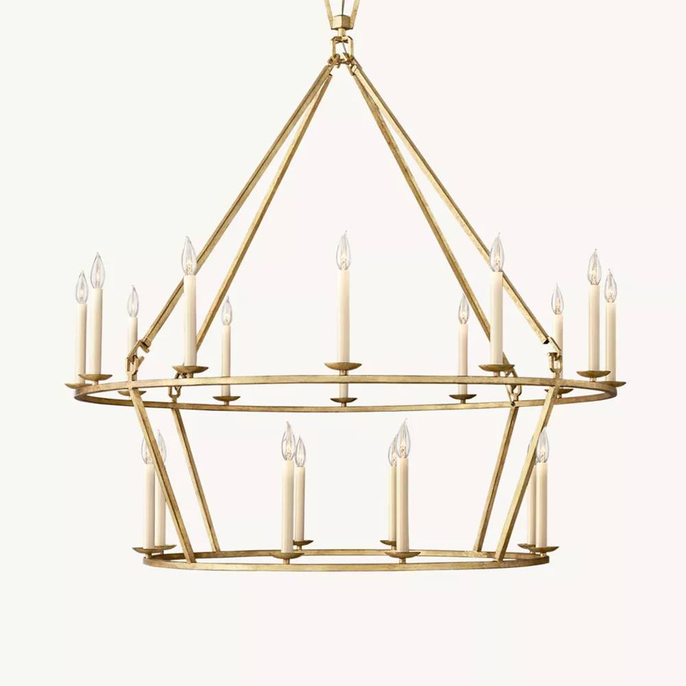 Carrick English Openwork Two-Tier Round Chandelier 50"
