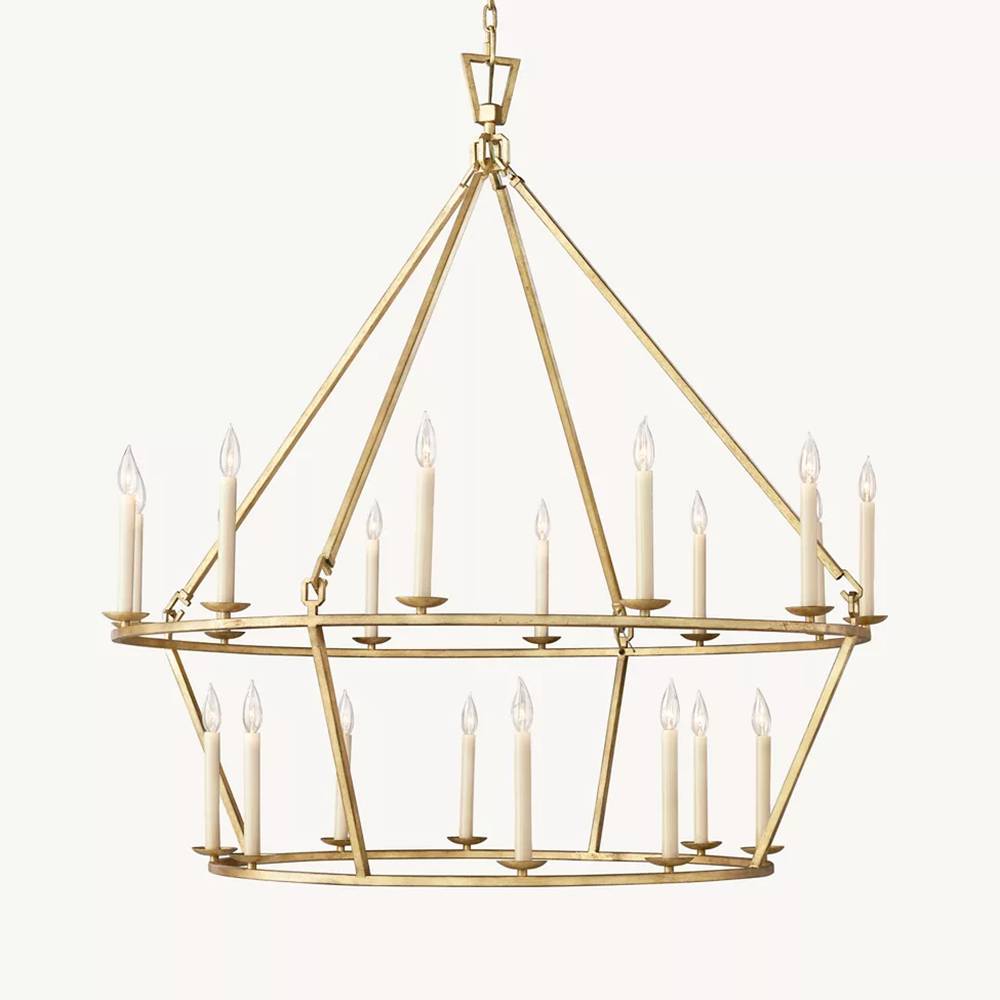 Carrick English Openwork Two-Tier Round Chandelier 50"