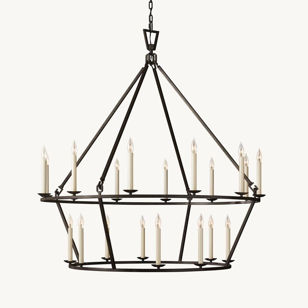 Carrick English Openwork Two-Tier Round Chandelier 50"