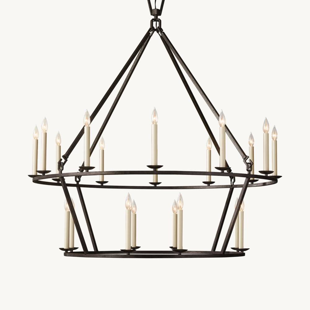 Carrick English Openwork Two-Tier Round Chandelier 50"