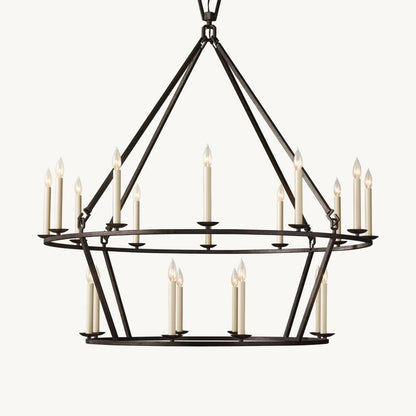 Carrick English Openwork Two-Tier Round Chandelier 50"