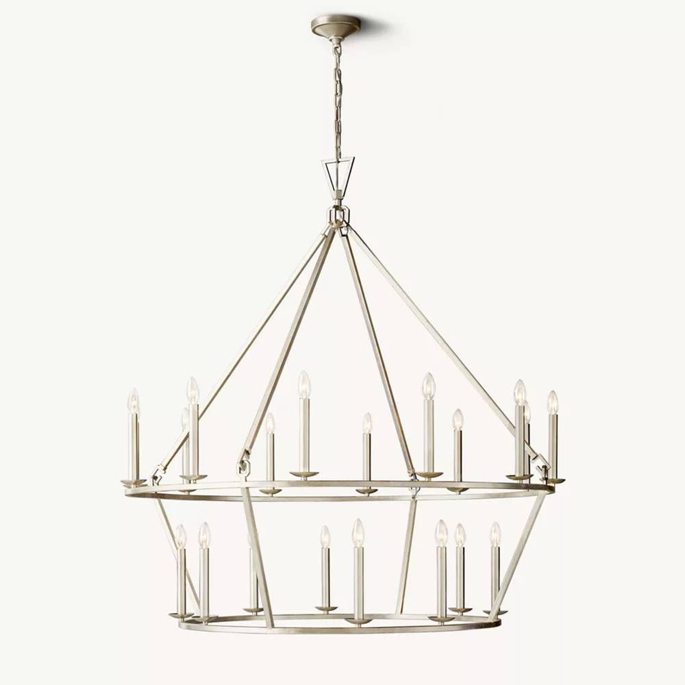 Carrick English Openwork Two-Tier Round Chandelier 50"